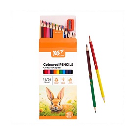 Олівці кольорові Yes 18/36 кол. "Orange Line" з точилкою - 1 - smarttoys.com.ua