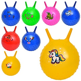 М'яч для фітнесу MS 4311 з ріжками, 300г., принт-тварина,масажний,мікс видів(тварини),5кольорів,кул. - 1 - smarttoys.com.ua