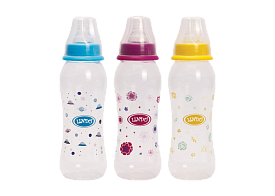 Li 145 Пляшечка вигнута з силіконовою соскою 250 мл - 1 - smarttoys.com.ua