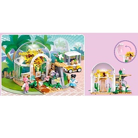 Конструктор SLUBAN M38-B1375 рожева серія,ботанічний сад,зелений будиночок,фігурки,299дет.,кор.,38-2 - 1 - smarttoys.com.ua