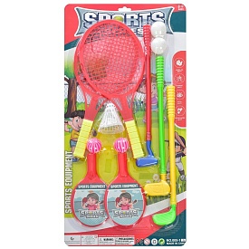 Набір спортивний MR 0846 ракетки 4шт.,кульки 4шт.,волан 1шт.,ключка 3шт.,3 кольори,лист,58-29,5-5см. - 1 - smarttoys.com.ua