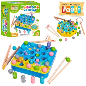 Дерев'яна іграшка Риболовля MD 1893 магнітна, рибки, вудочка, пінцет, палички, кульки, кор. - 1 - smarttoys.com.ua