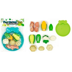 Продукти 1015-25 на липучці, овочі, тарілка, 2 кольори, у пакеті, 22-31-5см - 1 - smarttoys.com.ua