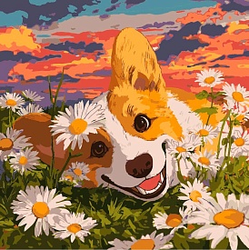 Набір для розпису по номерах "Коргі в ромашках" 40х40см - 1 - smarttoys.com.ua