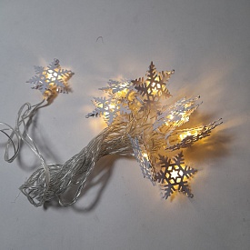 Гірлянда №10-28 Сніжинка (прозорий шнур) 10ламп. теплий колір 3м (200)  - 1 - smarttoys.com.ua