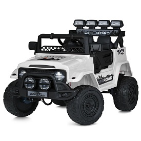 Джип JJ2122EBLR-1 радіокер. 2,4G, 2*25W/2*35W , 1*12V9AH, EVA, шкіра, білий - 1 - smarttoys.com.ua