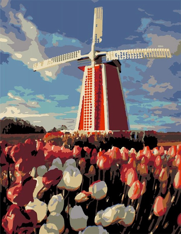 Набір-стандарт, техніка акриловий живопис за номерами, „Старий млин“, ROSA START - 2 - smarttoys.com.ua