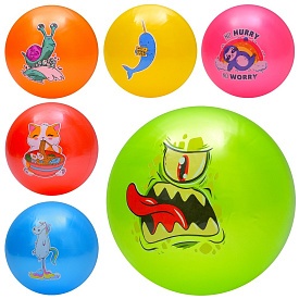 М'яч дитячий MS 3770 9 дюймів, 60г, принт (тварини, монстр, равлик, нарвал), 6 видів/6 кольорів. - 1 - smarttoys.com.ua