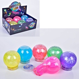 Лизун MK 5320 желейний, баночка з кришкою, мішура, 6 шт. (6 кольорів) в диспл., 27-9-18,5 см. - 1 - smarttoys.com.ua