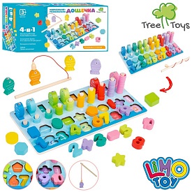 Дерев'яна іграшка Багатофункціональна дощечка MD 1891 цифри, риболовля магнітна, вудка, кор. - 1 - smarttoys.com.ua