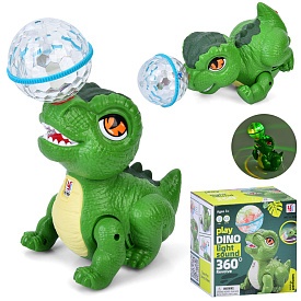 Музична іграшка YJ-3048 динозавр, куля, оберт. 360, муз., світло, бат., кор., 14-14,5-10,5 см. - 1 - smarttoys.com.ua