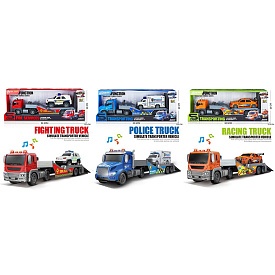 Трейлер JS202A-2CS-2D-1 інерція,1:16, звук,світло,машина,гумові колеса,3 види.бат.кор.52,5-20-12,5см - 1 - smarttoys.com.ua