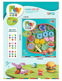 Тісто для ліплення 5838-127 (60/2) "Кухар" 5 кольорів, аксесуари, на листі - 1 - smarttoys.com.ua