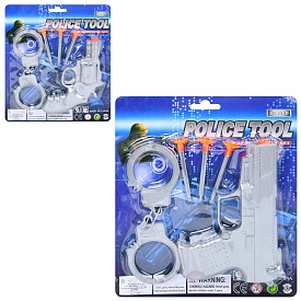 Набір зі зброєю 169F-S-2 поліція, пістолет, присоски 3 шт., наручники, 2 види, лист, 19-21,5-3 см. - 1 - smarttoys.com.ua