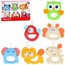 Брязкальце 1688-94 набір 6 шт., прорізувач, текстурні деталі, петелька, кор., 32-20,5-4 см. - 1 - smarttoys.com.ua