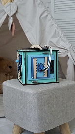 Бізікуб 15х15х15 см з дзеркалом бірюзовий - 15 - smarttoys.com.ua