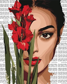 Набір для розпису по номерах "Барвиста поезія: Червоні гладіолуси" 40х50см - 1 - smarttoys.com.ua