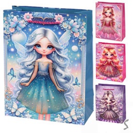 Пакет подарунковий паперовий M "Princess 3D" 26*32*10см R33045-M - 1 - smarttoys.com.ua
