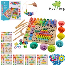 Дерев'яна іграшка Гра MD 2514 мозаїка, цифри, фігурки, кор., 32-31-8 см. - 1 - smarttoys.com.ua