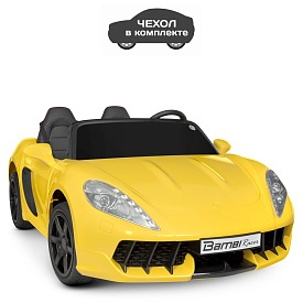 Машина M 4055AL-6 мотор 180W, 1 акум. 24V7AH, шкір. сидіння, USB, чохол, жовтий. - 1 - smarttoys.com.ua