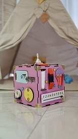 Бізікуб 23х23х23 см рожевий - 4 - smarttoys.com.ua