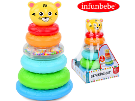 Пірамідка PL2201C тигр, кільця 5 шт., кор., кул., 14-21-14 см. - 1 - smarttoys.com.ua