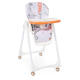 Стільчик M 5673-7 для годування, 5-ти точ., екошкіра, помаранчевий. - 1 - smarttoys.com.ua