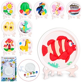 Набір для творчості YG0230 гіпсова розмальовка, тарілка,декор,фарби,пензлик,підставка,10 видів,лист. - 1 - smarttoys.com.ua