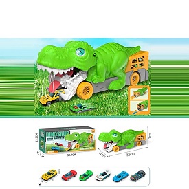Трейлер 3301-1 33,5см, 2в1(трек), корпус динозавр, гум.колеса 2шт, машина (2шт, метал, 7см), в кор.  - 1 - smarttoys.com.ua