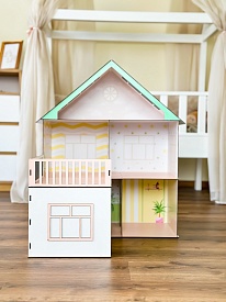 Ляльковий дім 75х60х60 см біло-бірюзовий - 1 - smarttoys.com.ua