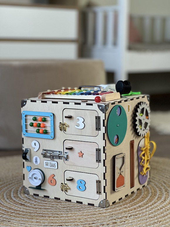 Бізікуб  30х30х30 см не фарбований - 6 - smarttoys.com.ua