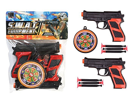 Набір пістолетів 2019-65 (240/2) два пістолети, стріли з присосками, мішень, у пакеті - 1 - smarttoys.com.ua