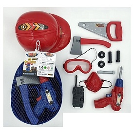 Набір інструментів 113-1 шуруповерт, каска, пила, сокира, маска, рація, сітка, 22,5-12-17 см. - 1 - smarttoys.com.ua