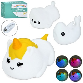 Нічник JL-702-703-707 акум.,кольор.світло(керув.дотиком),3 види(акула,собака,єдиноріг)силікон,USB,ко - 1 - smarttoys.com.ua