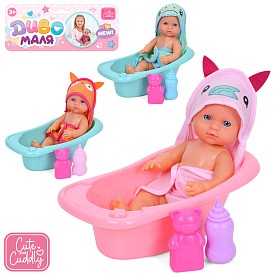 Пупс YL2430P-A-B-C-DM-UA п'є-пісяє, ванна, аксесуари, 3 види, кул., 24-47-20 см. - 1 - smarttoys.com.ua