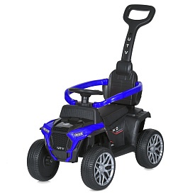 Квадроцикл M 4803EL-4 2в1, кат.-толок., батьків.ручка,1*6VAH,1*25W,USB, EVA,шкіра муз.,світло,синій. - 1 - smarttoys.com.ua