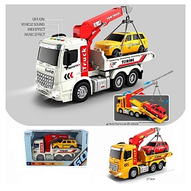 Евакуатор HT9816W  інерція,муз,зв,світло,рухл.деталі,гум.колеса,машина2кольори.бат.кор.33-18-13см - 1 - smarttoys.com.ua