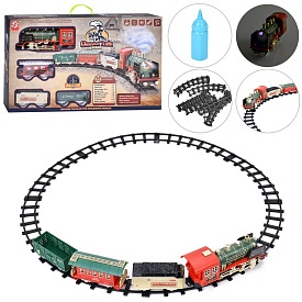 Залізниця 3128AB локомотив, 3 вагони, пара/дим, 2 види, 26 дет., муз., світло, бат.,кор.,60-35,5-9см - 1 - smarttoys.com.ua