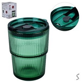 Склянка-поїлка з кришкою та трубочкою "Glassy" 430мл.,R101154 - 1 - smarttoys.com.ua