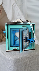 Бізікуб 15х15х15 см з дзеркалом бірюзовий - 13 - smarttoys.com.ua