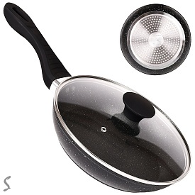 Сковорода лита покриття "Stone" інд. дно 24см c кришкою 10217-L - 1 - smarttoys.com.ua