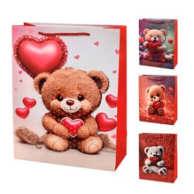 Пакет подарунковий паперовий S "Bear 3D" 18*24*8.5см., R32943-S - 1 - smarttoys.com.ua