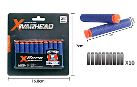 М`які патрони JLX 7111 (960/2) 10 штук, з присоскою, на листі - 1 - smarttoys.com.ua