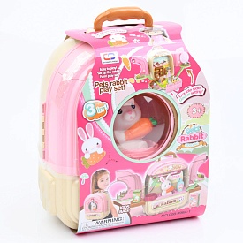 Набір ігровий «грумер» 008-999A-1 3 в 1, зайчик, фігурка,аксесуари, валіза,карт.обг.,25-30-15,5см. - 1 - smarttoys.com.ua