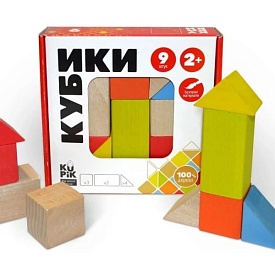 Дерев'яні кубики кольорові 9 шт. - 1 - smarttoys.com.ua