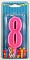 Свічка цифра "8" рожева - 1 - smarttoys.com.ua