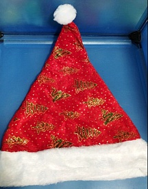 7066 шапка новорічна з ялинками * 100 * 12 - 1 - smarttoys.com.ua