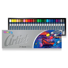 Пастель масляна, кругла, premium серія  Artist, в пластиковому контейнері,  24 кольори - 1 - smarttoys.com.ua