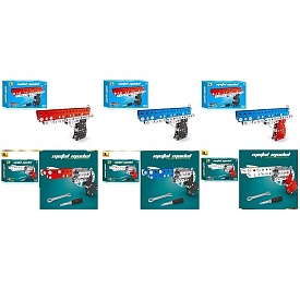 Конструктор X686-1-2-3-687-1-2-3 мет.,пістолет,інструменти,гумки,200дет./210дет.,2види,3кольори,кор. - 1 - smarttoys.com.ua