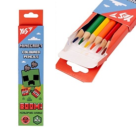 Олівці кольорові YES 6 кол. "Minecraft" - 1 - smarttoys.com.ua